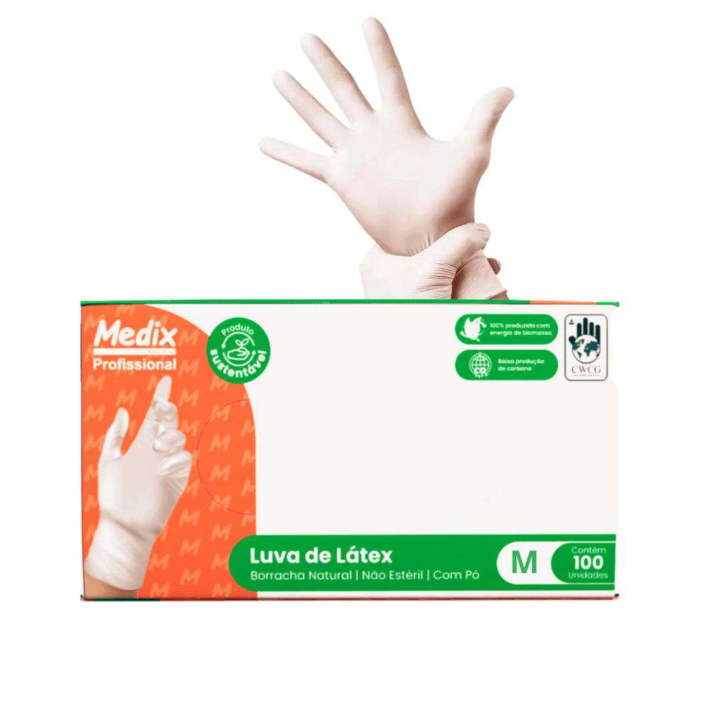 Luva Látex Tamanho M C/100un Medix | Cepel